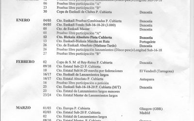 FEDERADOS/AS. PISTA CUBIERTA